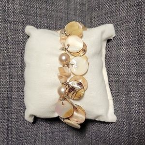 Shell and Stone Stretchy Bracelet